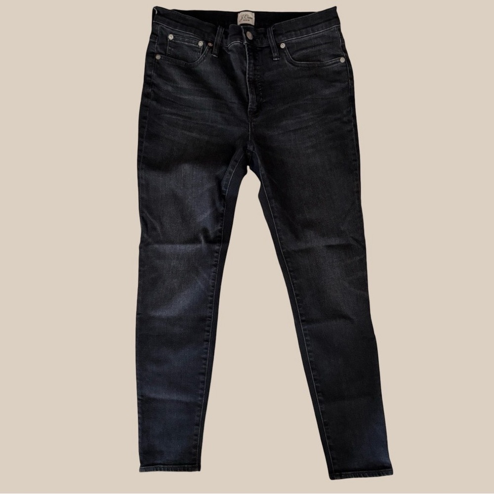 J Crew Stretch Denim Jean Women Size 30 Black High-Rise Toothpick